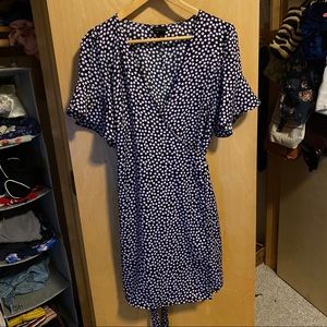 Purple polka dotted mini dress